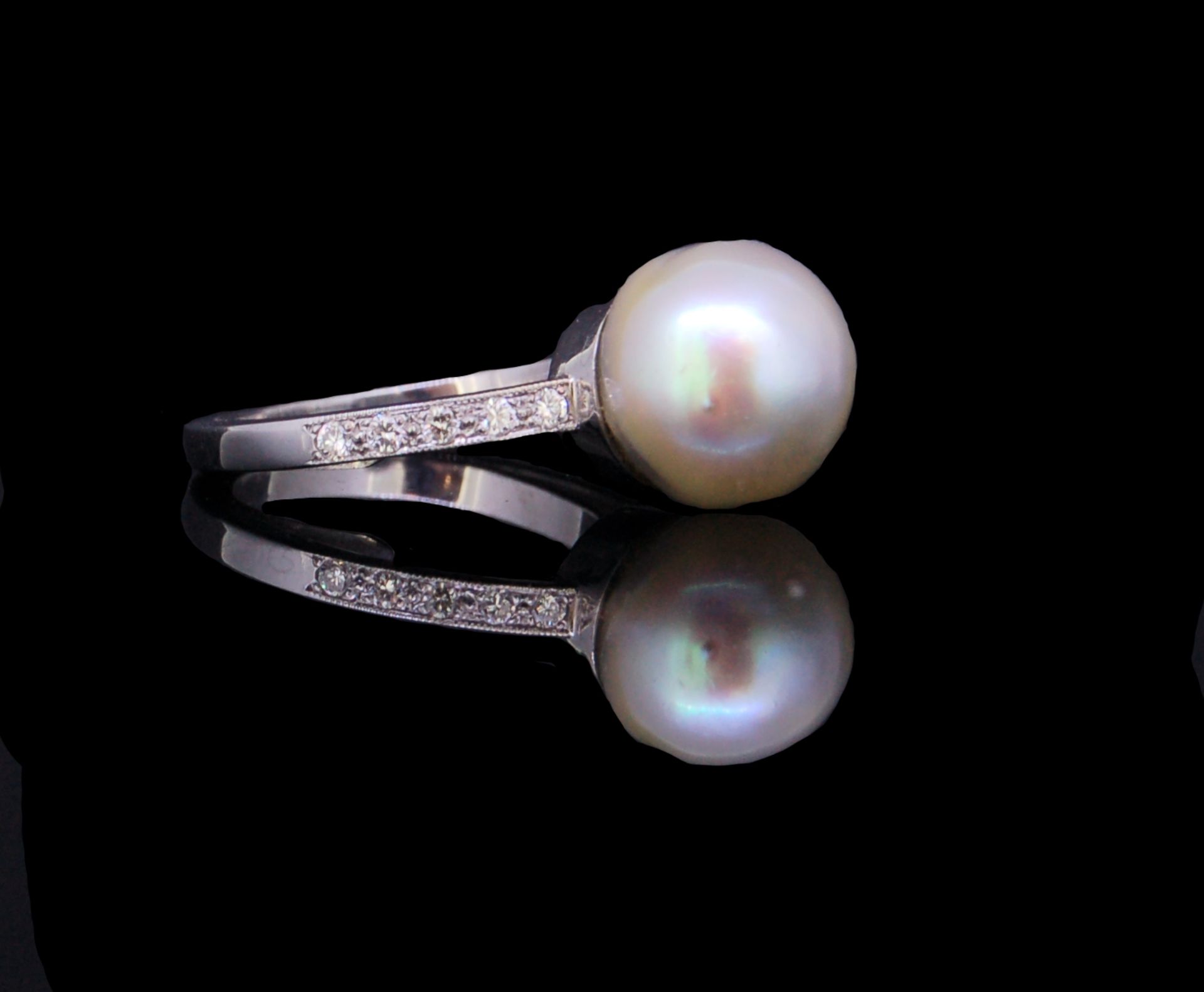 PEARL AND DIAMOND RING - Bild 2 aus 3