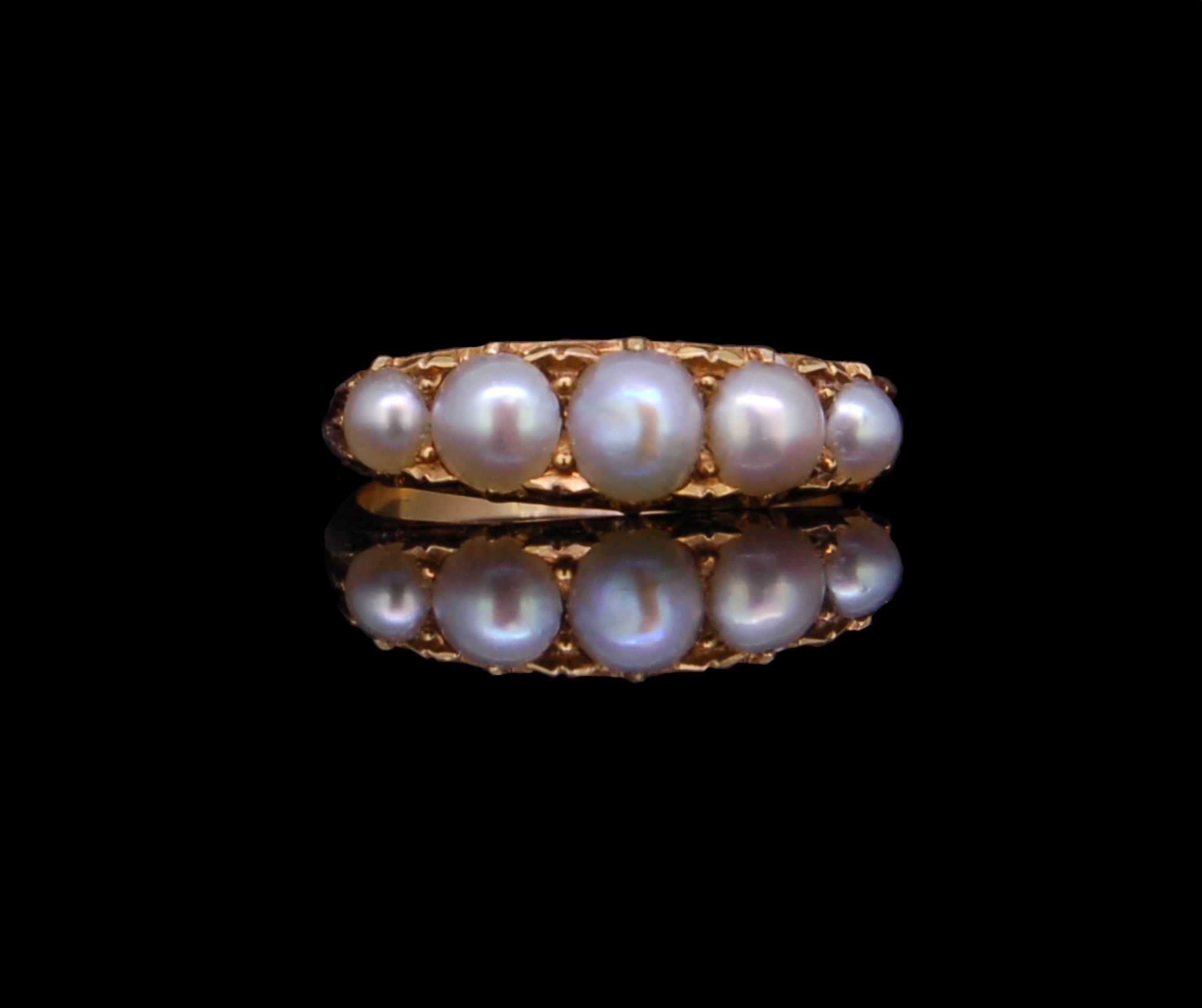 ANTIQUE 5-STONE PEARL RING