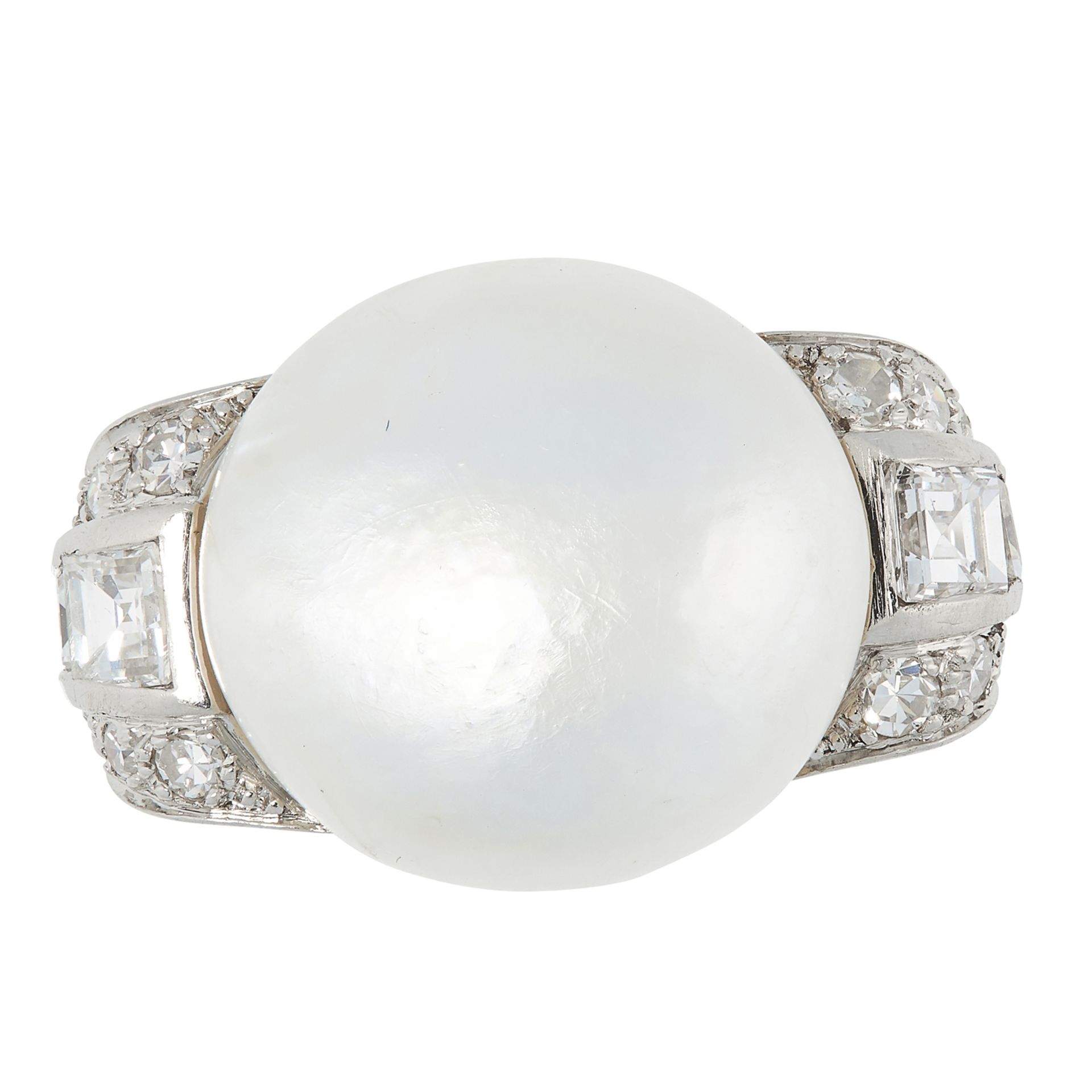 AN NATURAL PEARL AND DIAMOND RING - Bild 4 aus 4