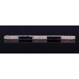 ART-DECO DIAMOND AND ONYX BAR BROOCH