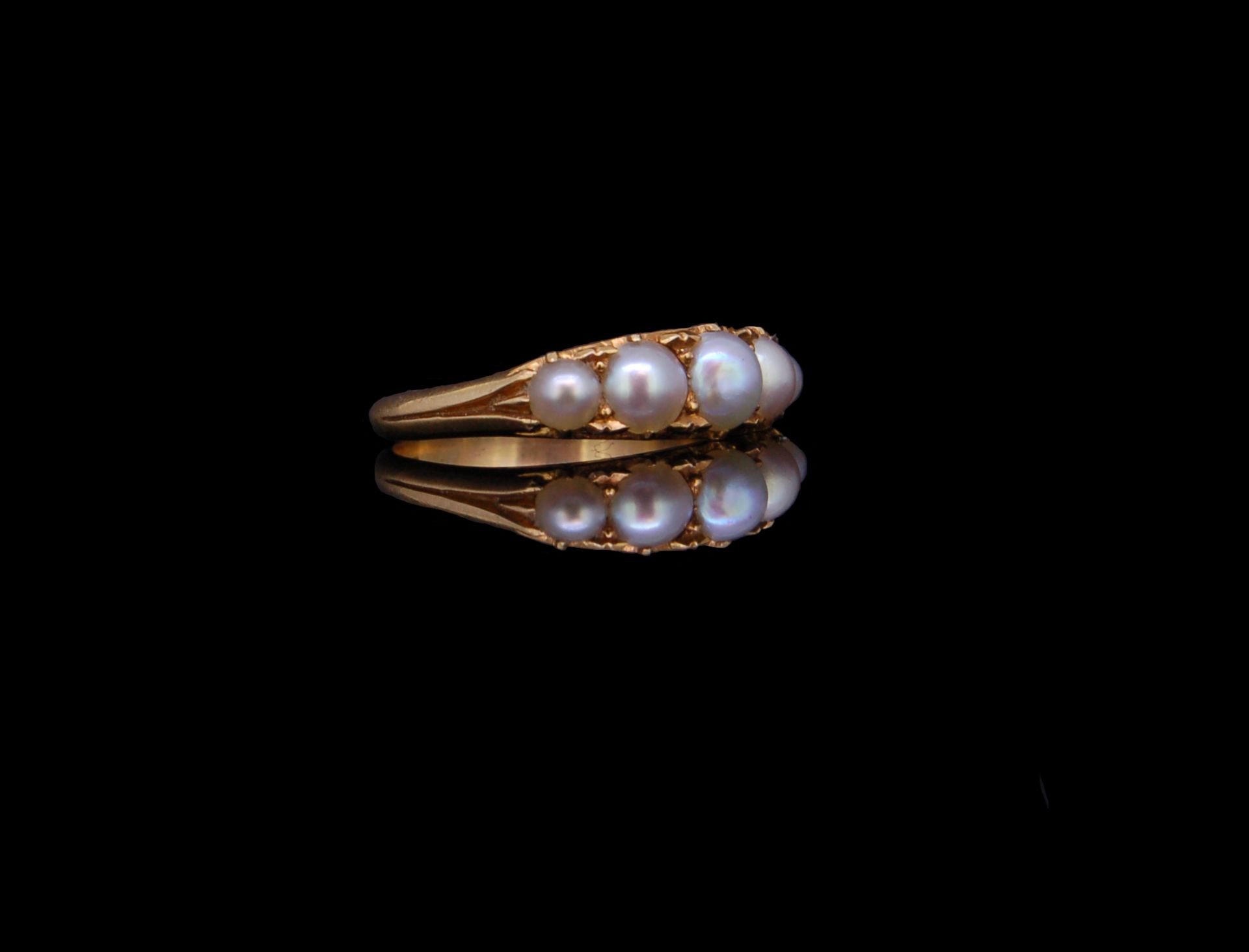 ANTIQUE 5-STONE PEARL RING - Bild 2 aus 3