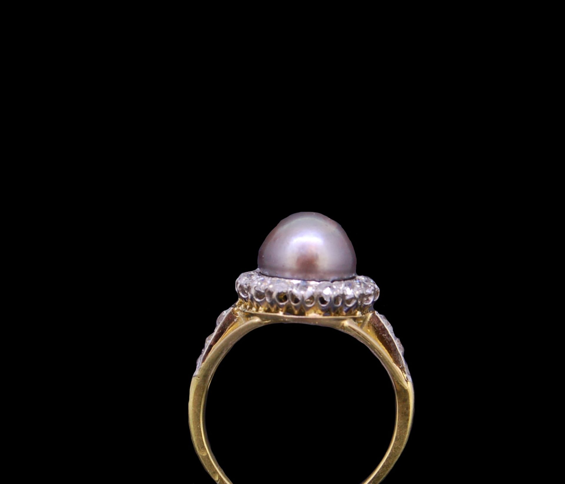 PEARL AND DIMAOND CLUSTER RING - Bild 4 aus 4