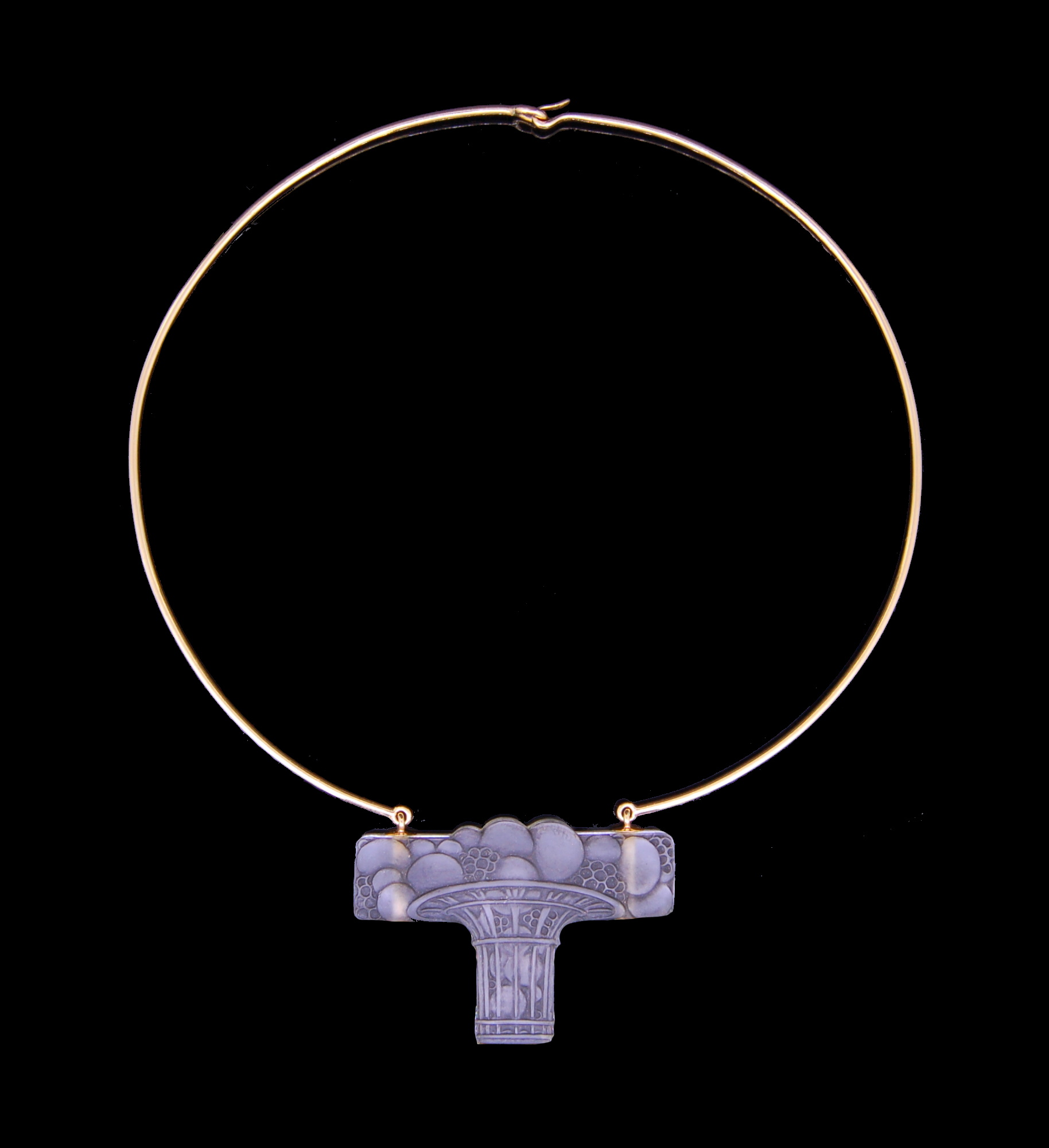 RENE LALIQUE, ART NOUVEAU FROSTED GLASS PENDANT NECKLACE - Image 5 of 5