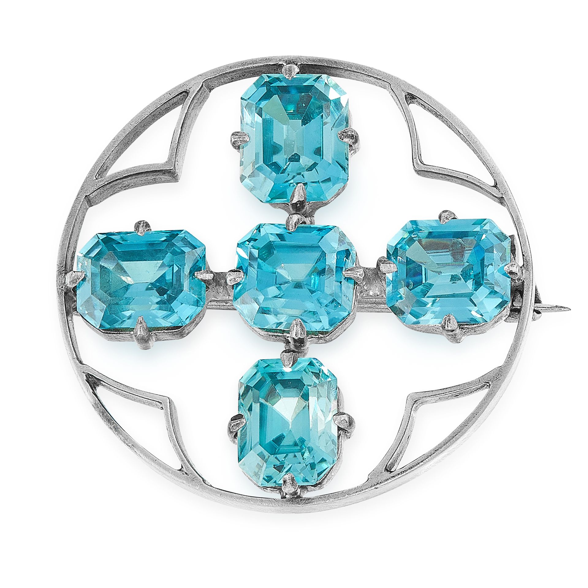 ZIRCON STAR BROOCH, 12,72 CT.