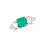 1.33 ct. COLOMBIAN EMERALD AND DIAMOND RING