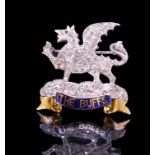 DIAMOND SET DRAGON BROOCH WITH ENAMEL