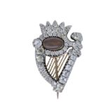 ANTIQUE VICTORIAN LYRE BROOCH