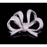 DIAMOND BOW BROOCH