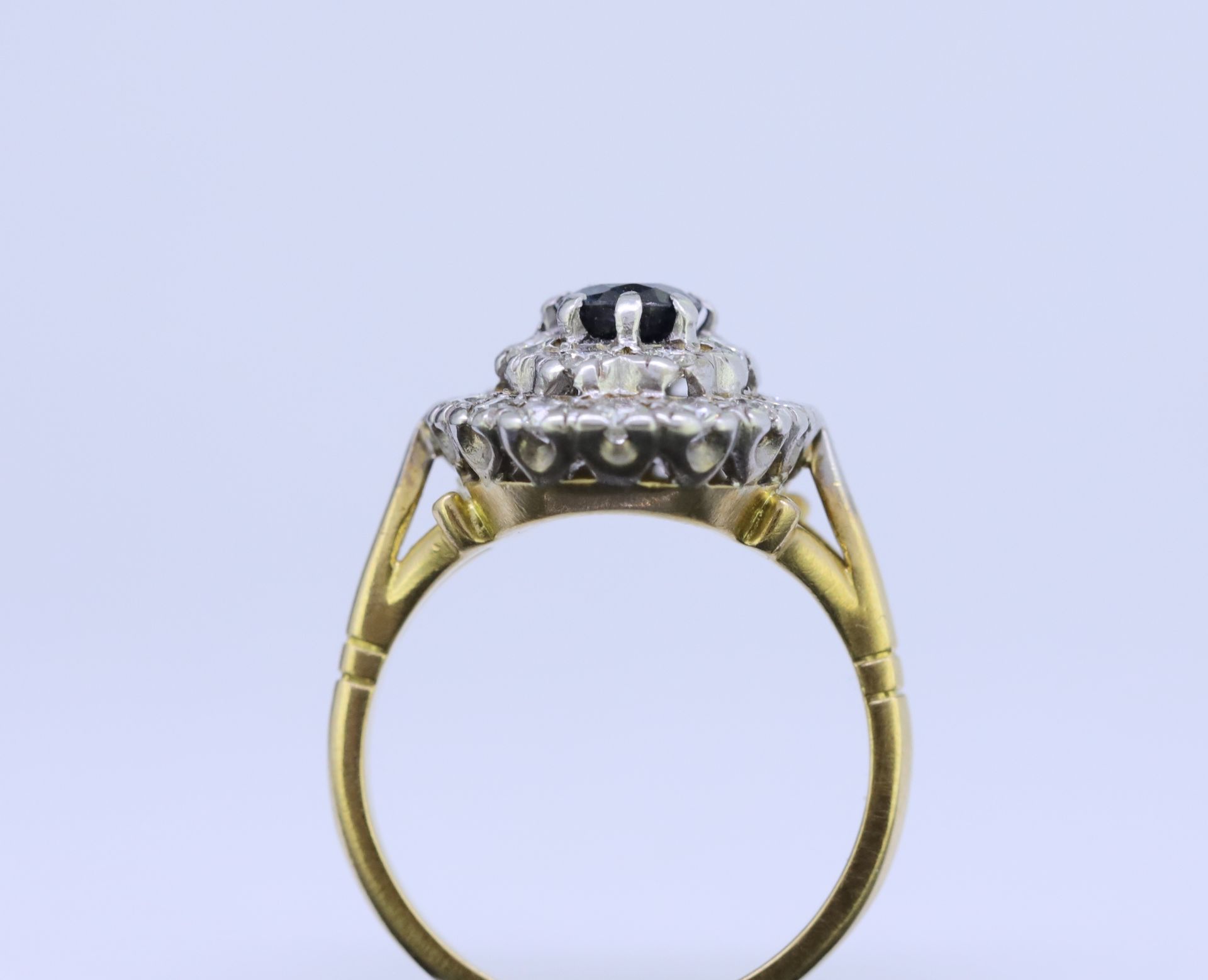 SAPPHIRE DIAMOND CLUSTER RING - Bild 4 aus 4
