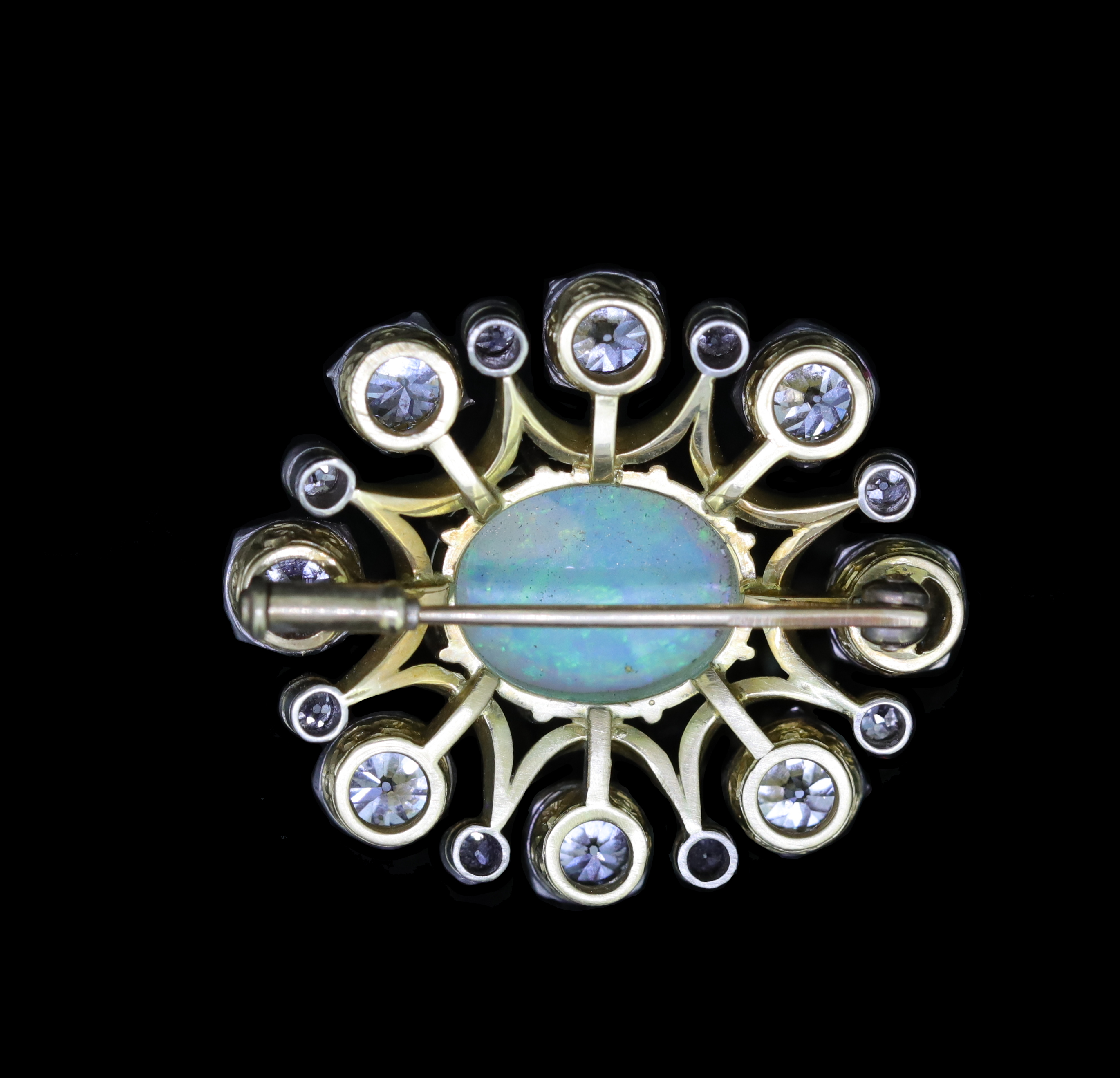 ANTIQUE OPAL AND DIAMOND BROOCH - Image 2 of 4