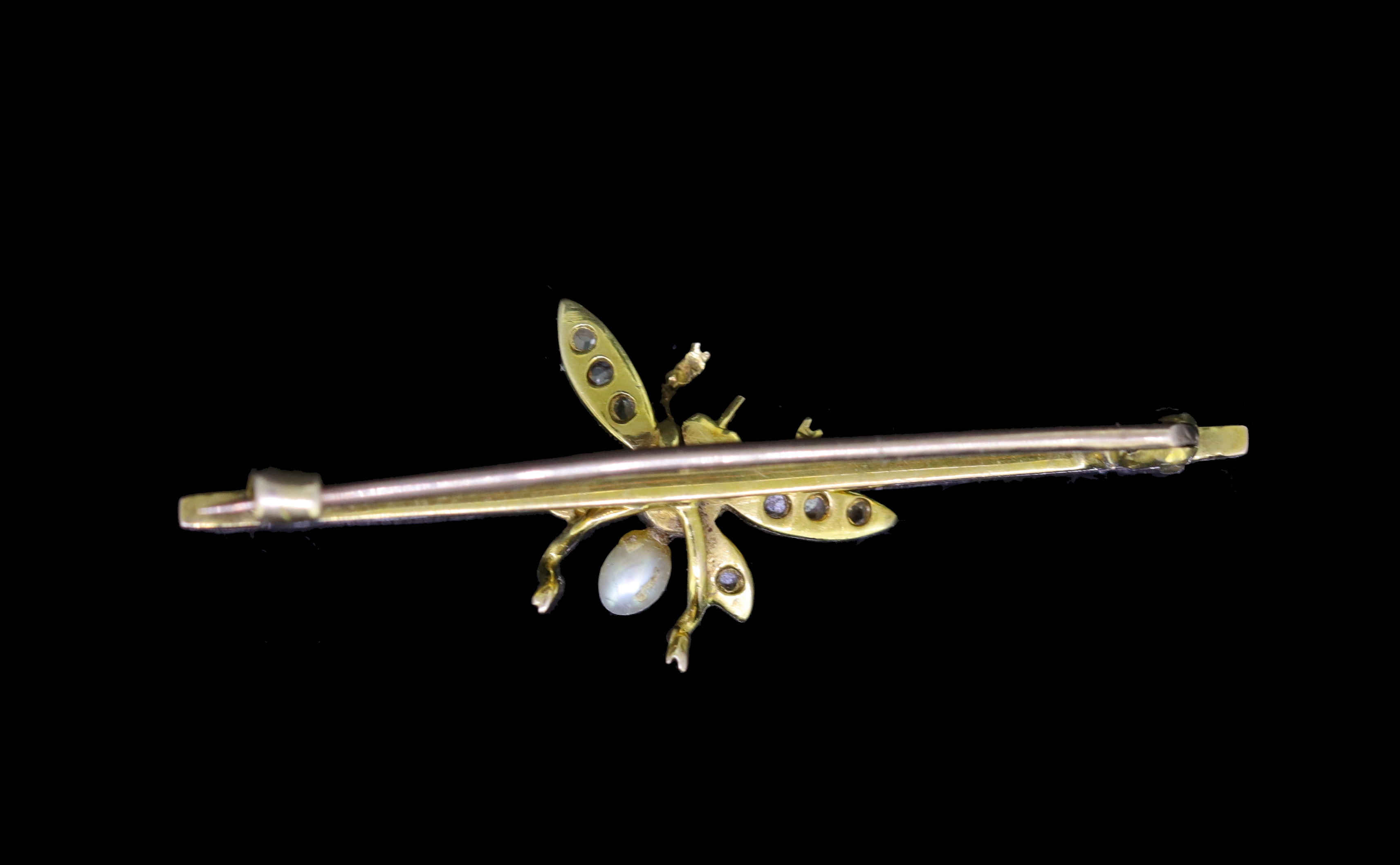 GEM SET FLY BAR BROOCH - Image 2 of 2