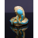 ANTIQUE TURQUOISE SNAKE RING