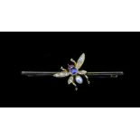 GEM SET FLY BAR BROOCH