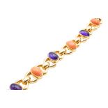 CARTIER, AMETHYST AND CORAL BRACELET