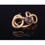 ANTIQUE DIAMOND AND GARNET SNAKE BROOCH