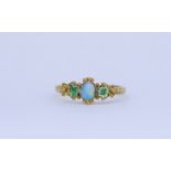 ANTIQUE OPAL AND EMERALD RING