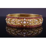 ANTIQUE RUBY AND PEARL BANGLE