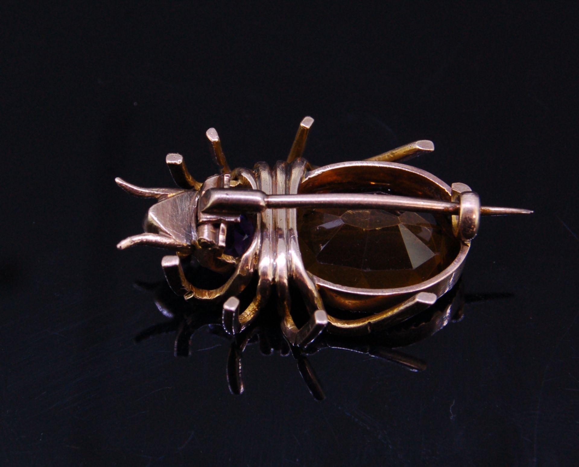 ANTIQUE AMETHYST AND CITRINE SET SPIDER BROOCH - Image 4 of 4