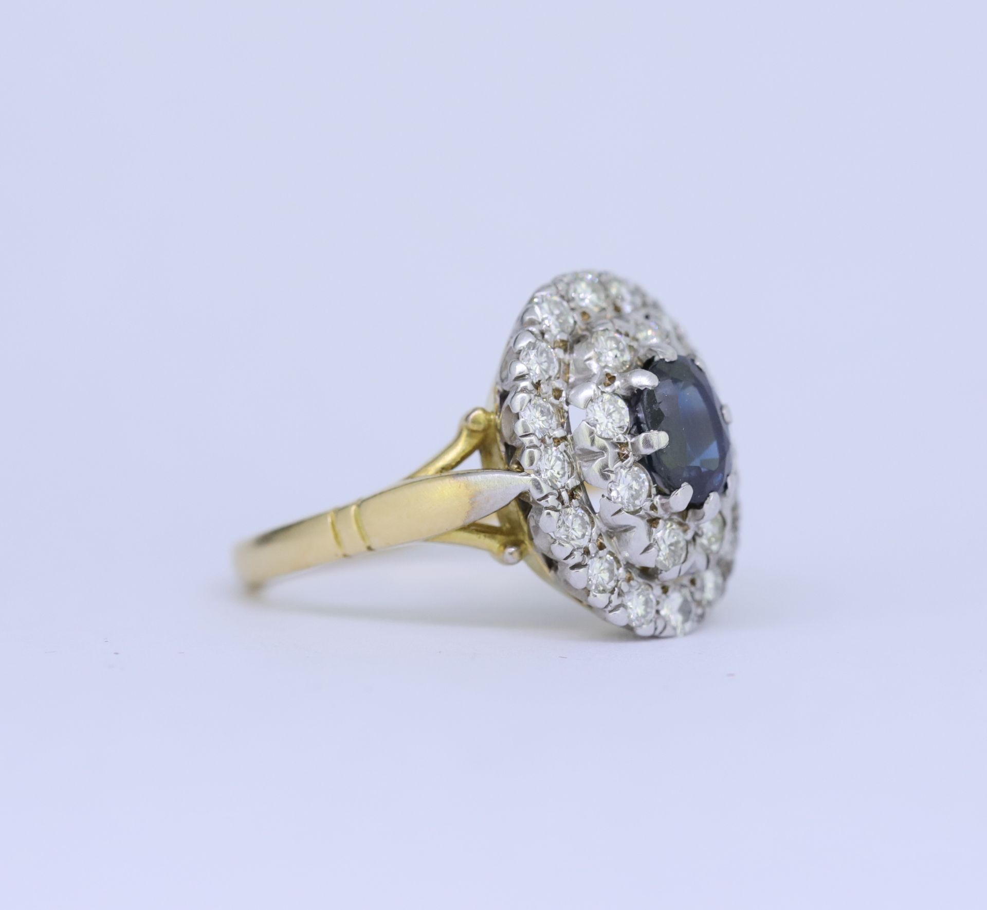 SAPPHIRE DIAMOND CLUSTER RING - Bild 2 aus 4