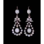 ANTIQUE PAIR OF DIAMOND DROP EARRINGS