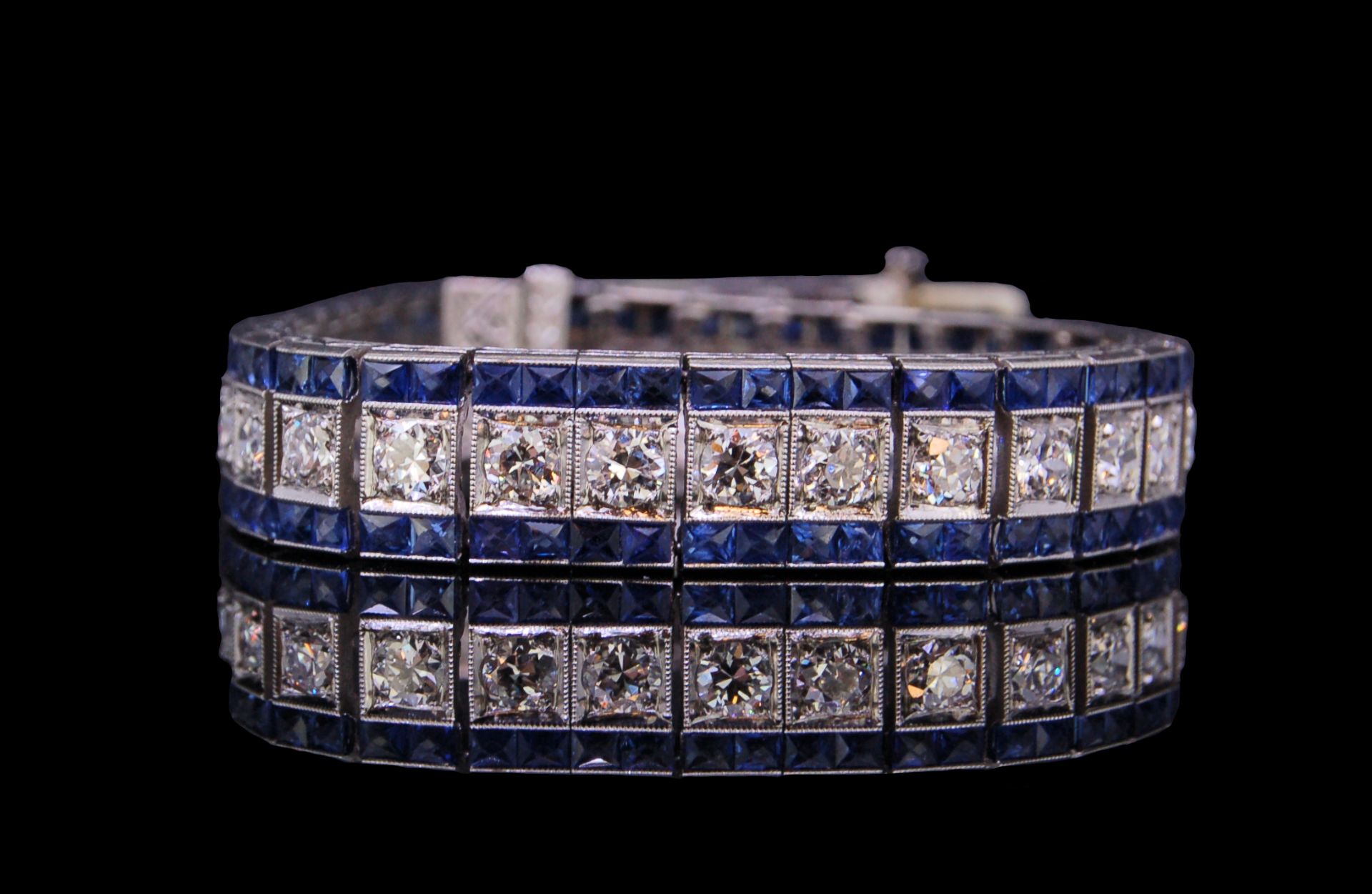 ART-DECO SAPPHIRE AND DIAMOND BRACELET