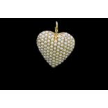 ANTIQUE VICTORIAN PEARL HEART PENDANT