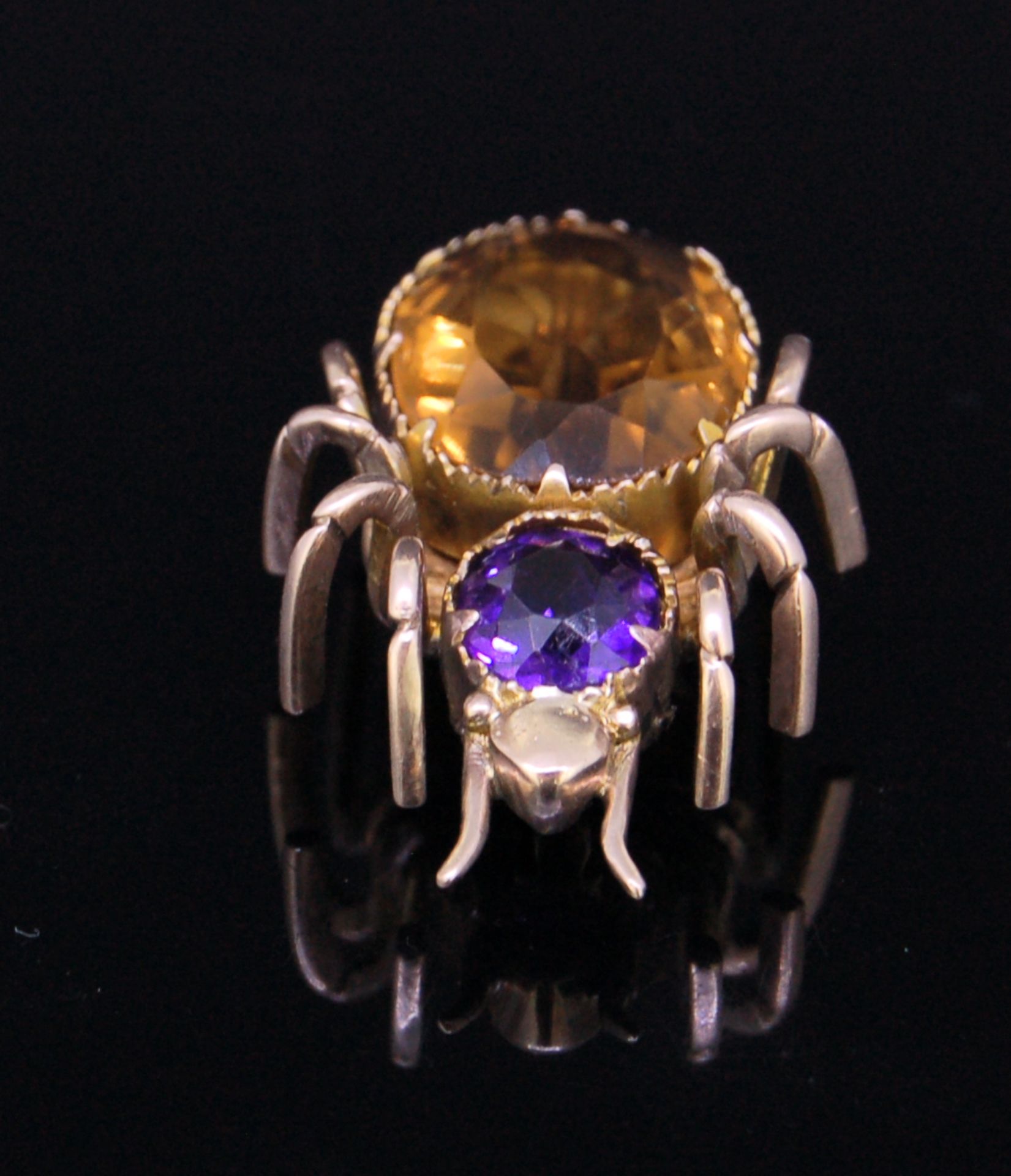 ANTIQUE AMETHYST AND CITRINE SET SPIDER BROOCH - Image 2 of 4