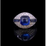 ART-DECO SAPPHIRE AND DIAMOND RING