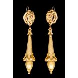 ANTIQUE PAIR OF LONG DROP EARRINGS