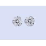 TIFFANY & CO, IMPORTANT PAIR OF DIAMOND FLORAL EARINGS