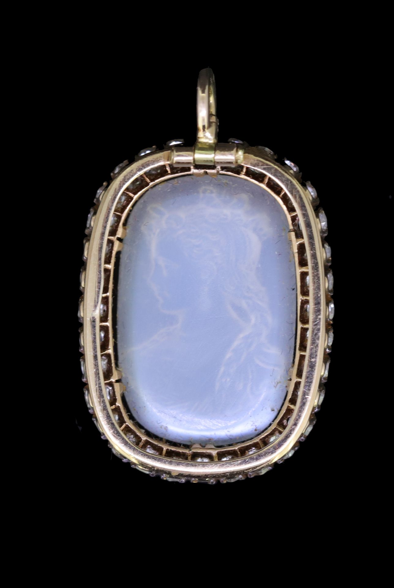 ANTIQUE VICTORIAN MOONSTONE CAMEO AND DIAMOND PENDANT - Bild 2 aus 5