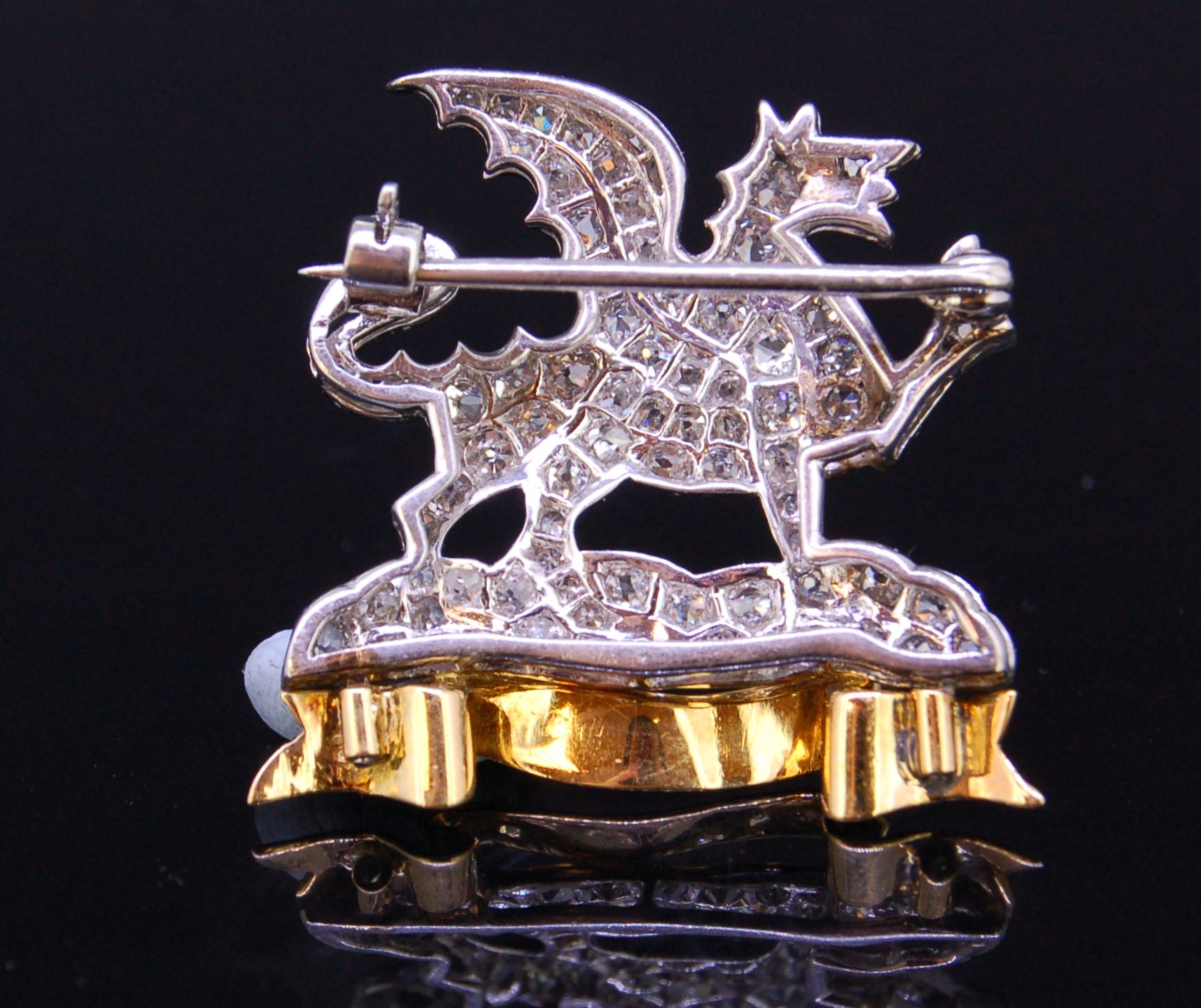 DIAMOND SET DRAGON BROOCH WITH ENAMEL - Image 2 of 2