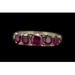 BURMA RUBY 5-STONE RING