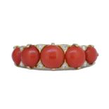 AN ANTIQUE CORAL RING