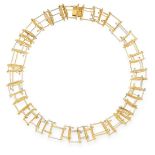 GOLD COLLAR NECKLACE OF OPENWORK ABSTRACT DESIGN