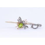 PERIDOT AND DIAMOND FLY ON SWORD BROOCH