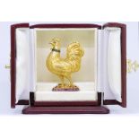 19th CENTURY GOLD ROOSTER SNUFFBOTTLE