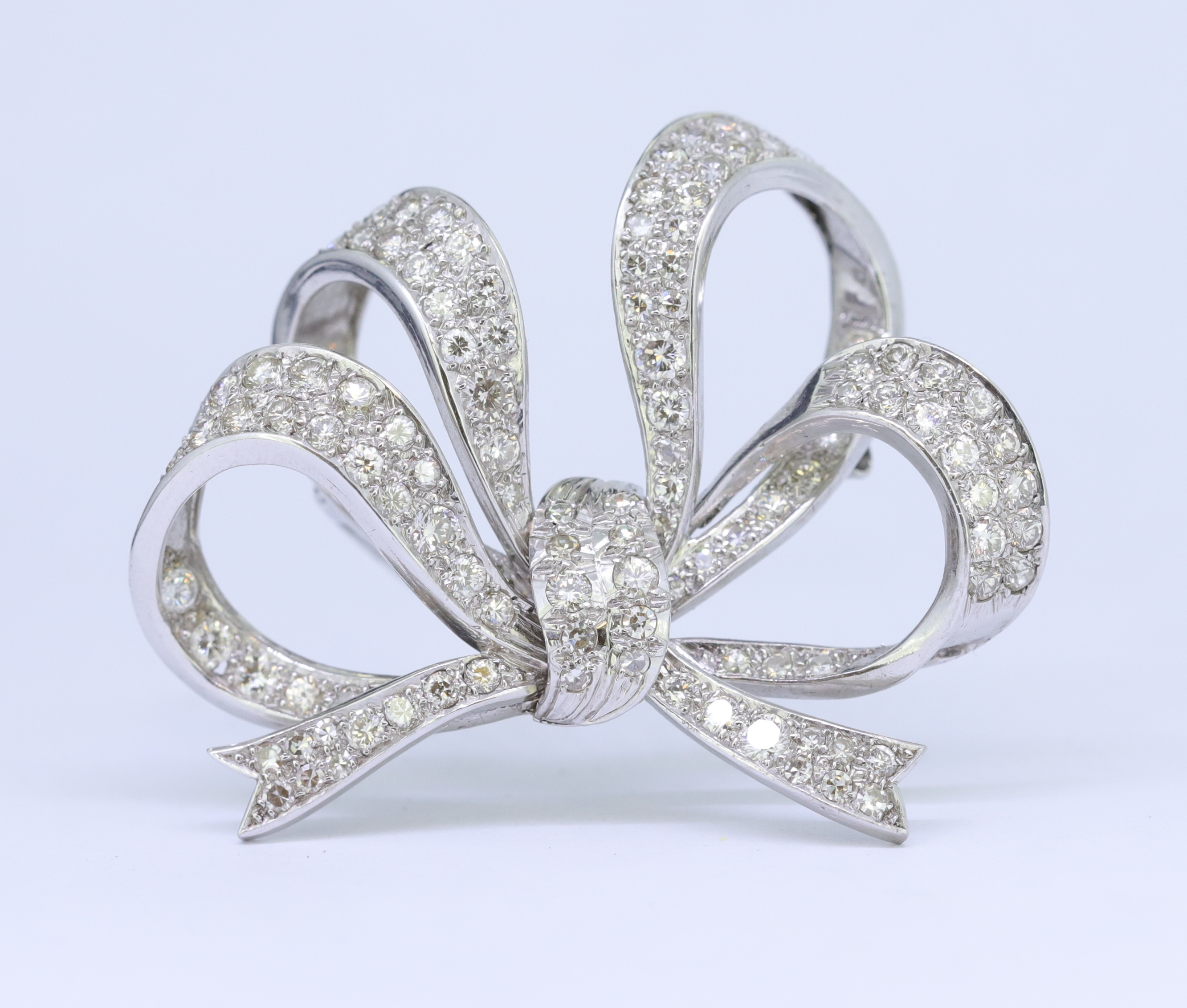 DIAMOND BOW BROOCH