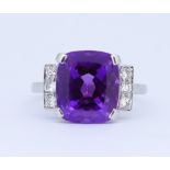 AMETHYST AND DIAMOND RING