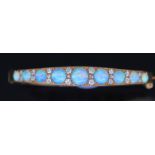 ANTIQUE VICTORIAN HINGED OPAL AND DIAMOND BANGLE