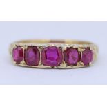 BURMA RUBY 5-STONE RING