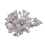 IMPORTANT ANTIQUE VICTORIAN EN TREMBLANT DIAMOND BROOCH.