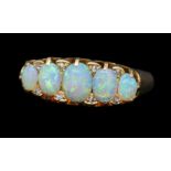 ANTIQUE 5-STONE OPAL RING