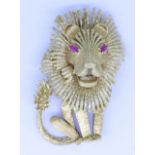 RUBY LION BROOCH