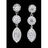 PAIR OF DIAMOND DROP EARRINGS