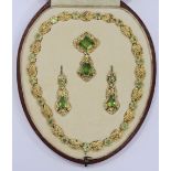 IMPORTANT ANTIQUE VICTORIAN PERIDOT DEMI PARURE