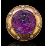ANTIQUE CARVED AMETHYST CAMEO