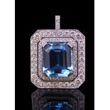 IMPORTANT AQUAMARINE AND DIAMOND PENDANT