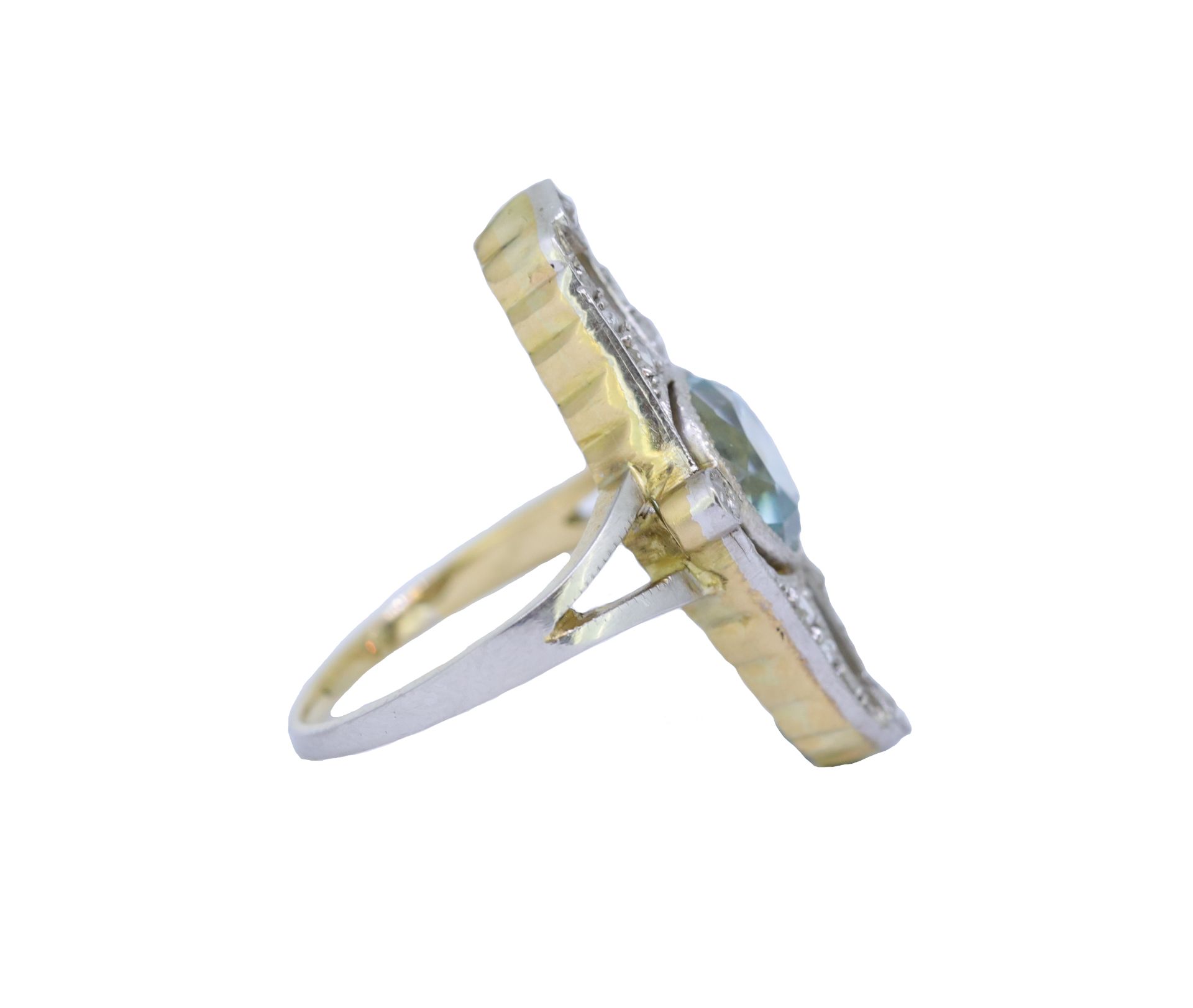 BLUE ZIRCON AND DIAMOND RING - Image 2 of 3