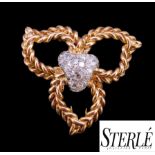 STERLE PARIS, DIAMOND FLORAL BROOCH,